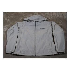 Columbia Jacket Womens Small Gray Hooded Full Zip Outdoor Lightweight Coat Parka